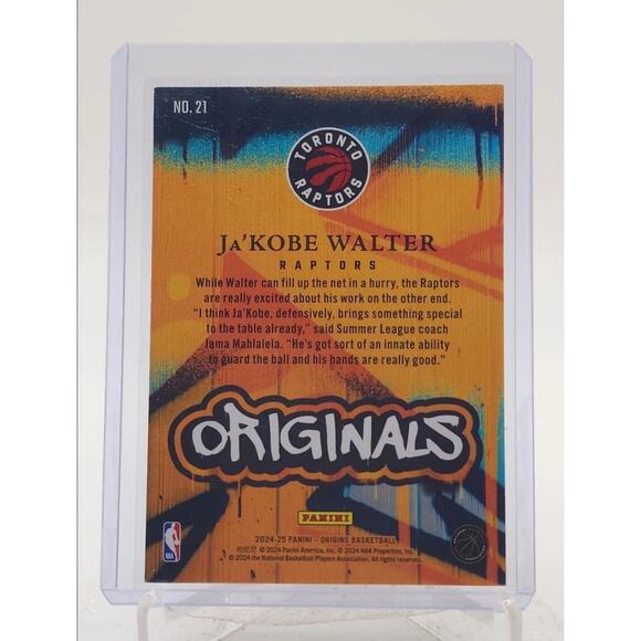 2024-25 Panini Origins - Originals Ja'Kobe Walter #21 Red /75 (RC) - Picture 2 of 2